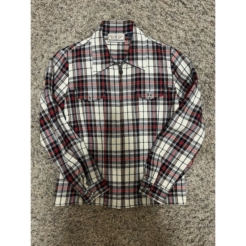 Vintage EXP Express Jean Full Zip Flannel Women's Jacket Shacket Shirt - Medium
